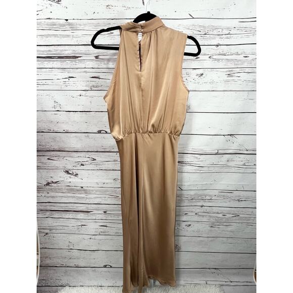 BTFBM Tan Long Sleeveless Dress Medium - Picture 3 of 10